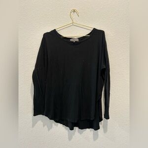Groceries Apparel Black long sleeve Dolman Top organic recycled cotton